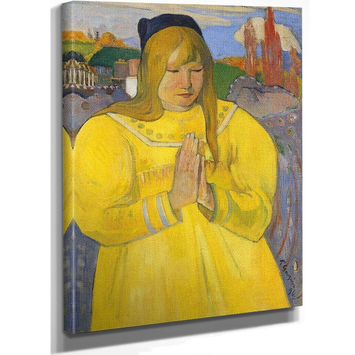 Young Christian Girl Bretonne En Priere 1894 Oil On Canvas 65 2X46 7Cm By Paul Gauguin