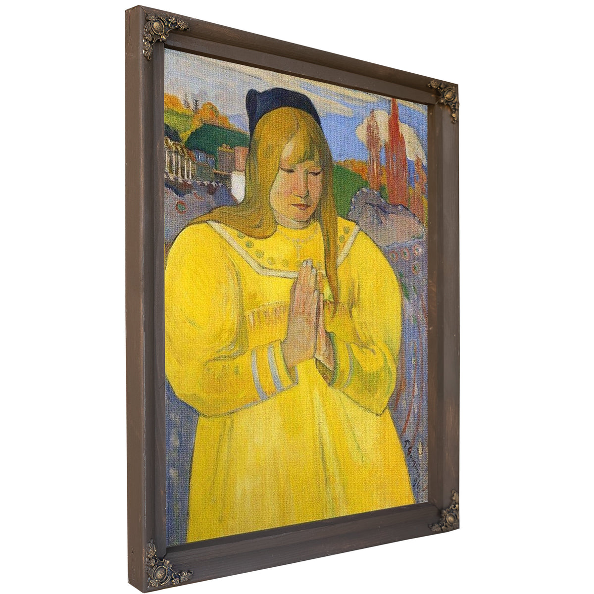 Young Christian Girl Bretonne En Priere 1894 Oil On Canvas 65 2X46 7Cm By Paul Gauguin