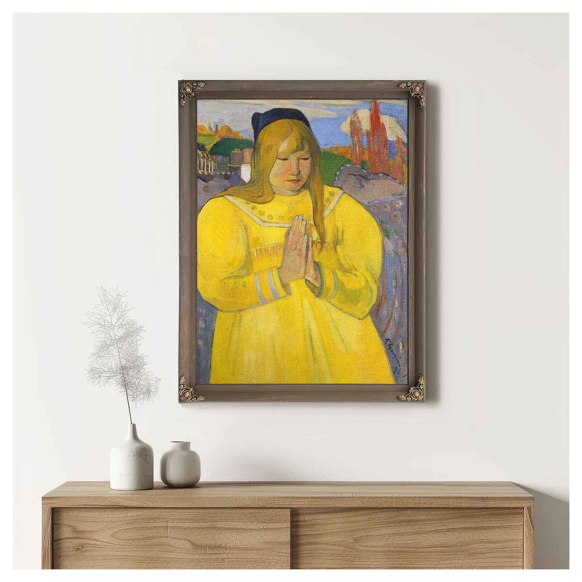 Young Christian Girl Bretonne En Priere 1894 Oil On Canvas 65 2X46 7Cm By Paul Gauguin
