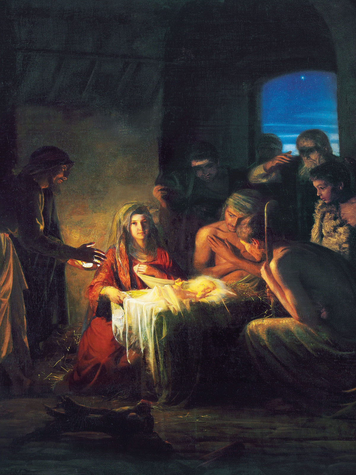 Nativity by Carl Bloch Fine Art Print