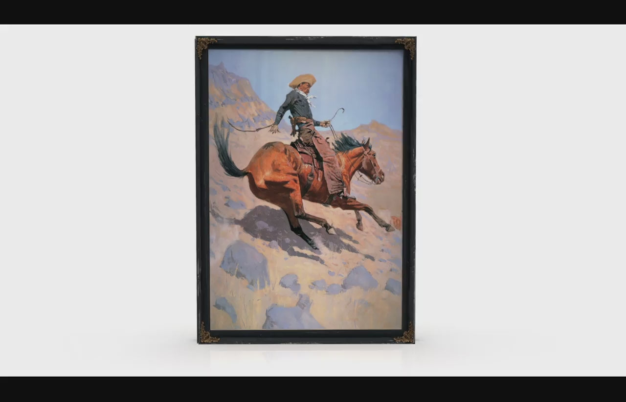 Load video: The Cowboy By Frederic S Remington  by Frederic Remington Fine Art Print Video