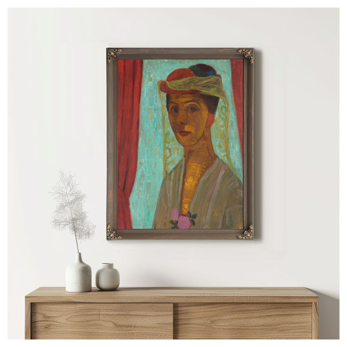 Self Portrait With Hat And Veil By Paula Modersohn Becker