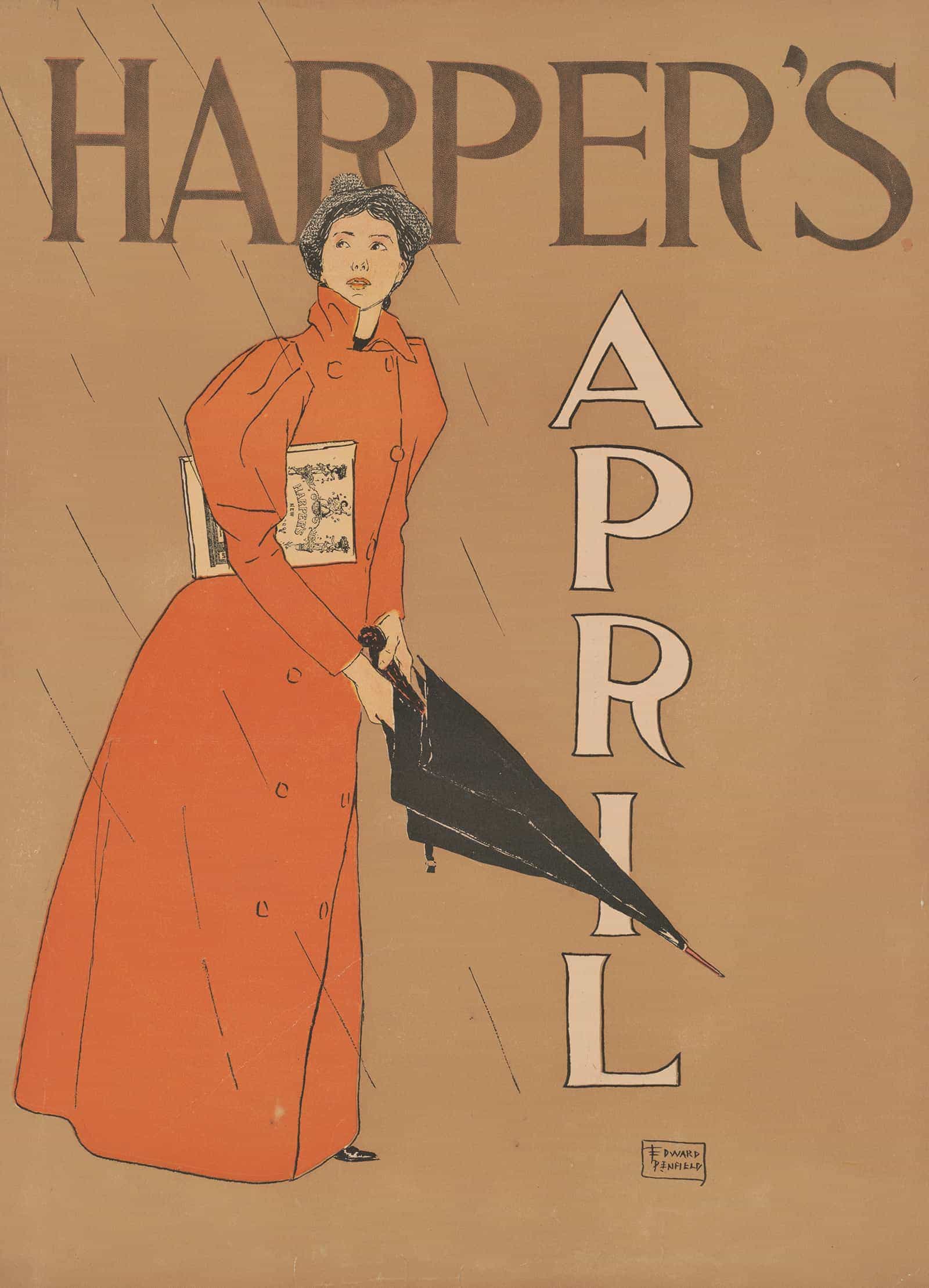 12" x 12" / Canvas Wrap Harpers [For] April by Edward Penfield