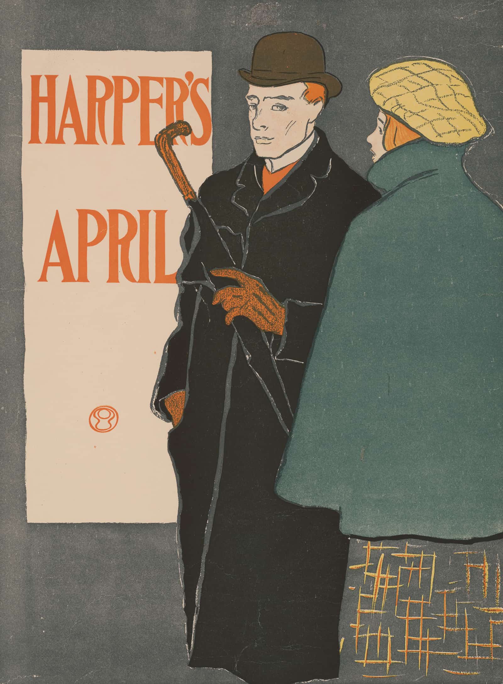 12" x 12" / Canvas Wrap Harpers [For] April by Edward Penfield