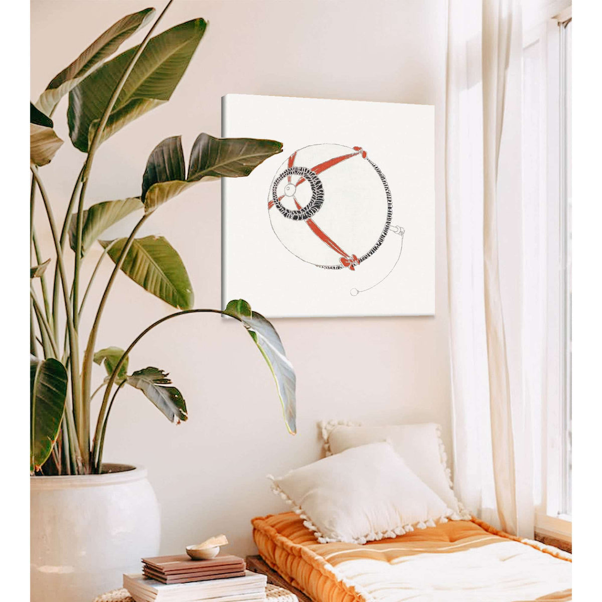 12" x 12" / Canvas Wrap Rubans Aux Ombrelles Aux Manchons by Charles Martin