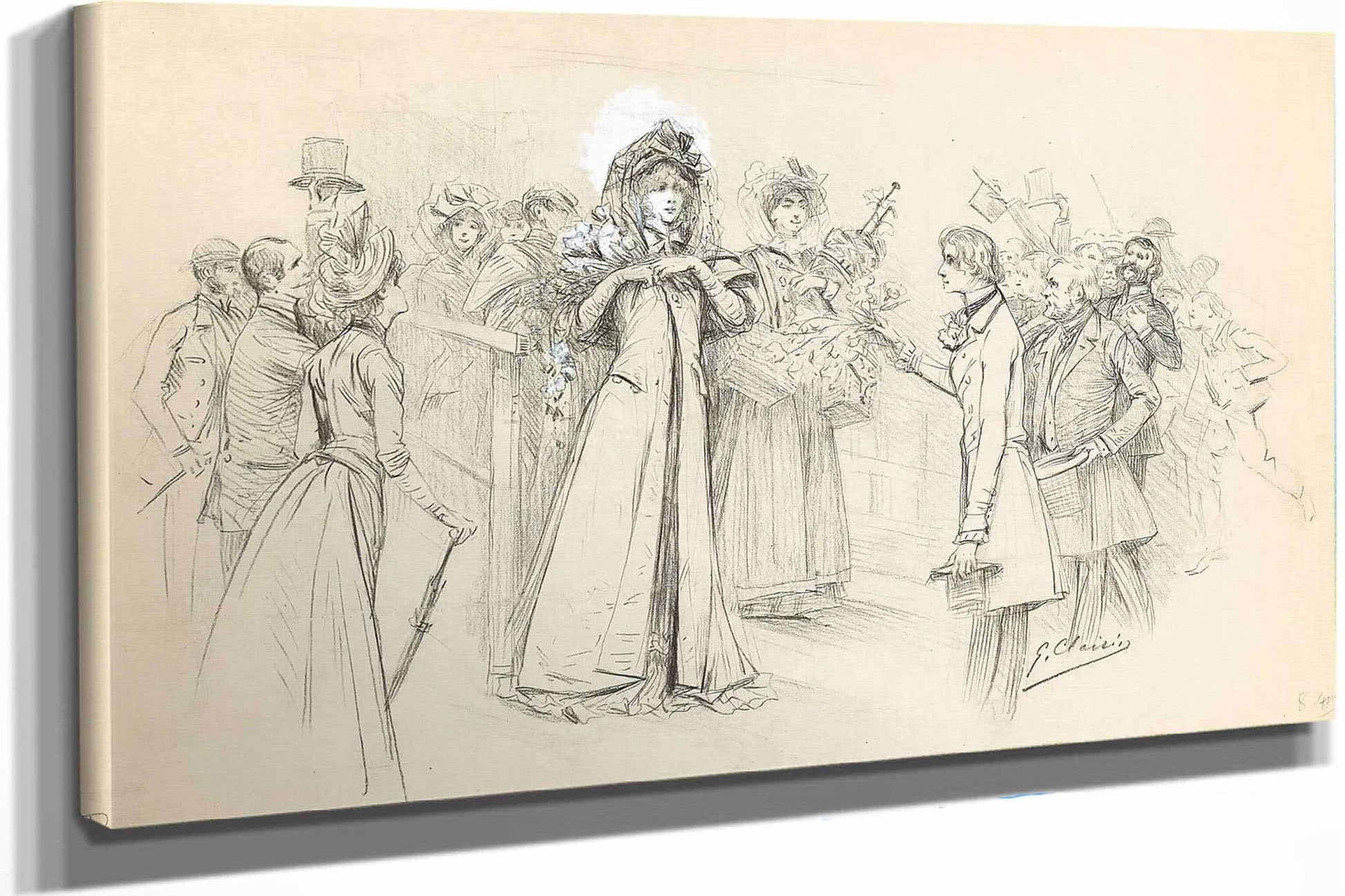 12" x 12" / Canvas Wrap Scenes Of Sarah Bernhardts Life  by Georges Jules Victor Clairin