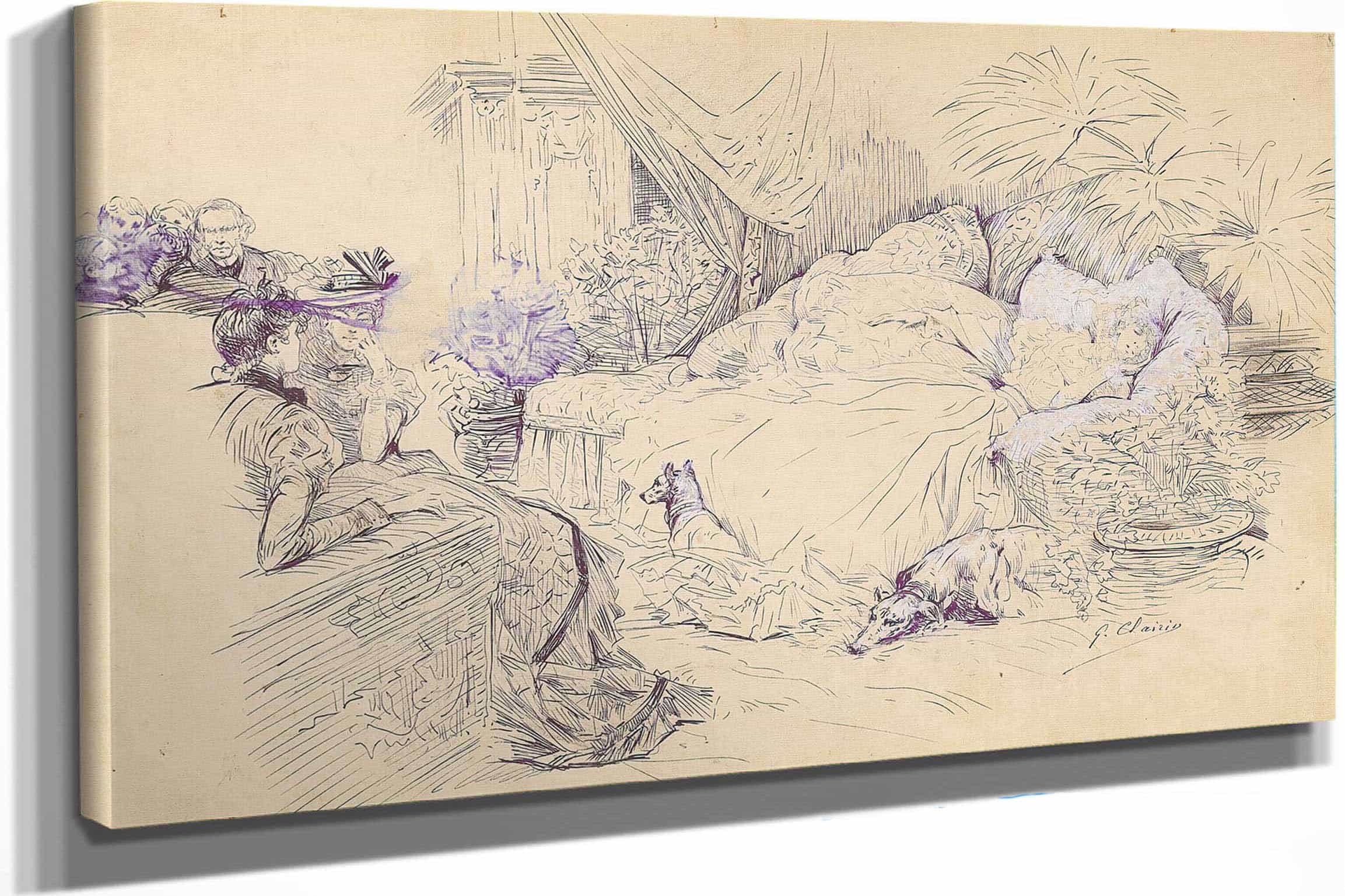 12" x 12" / Canvas Wrap Scenes Of Sarah Bernhardts Life  by Georges Jules Victor Clairin