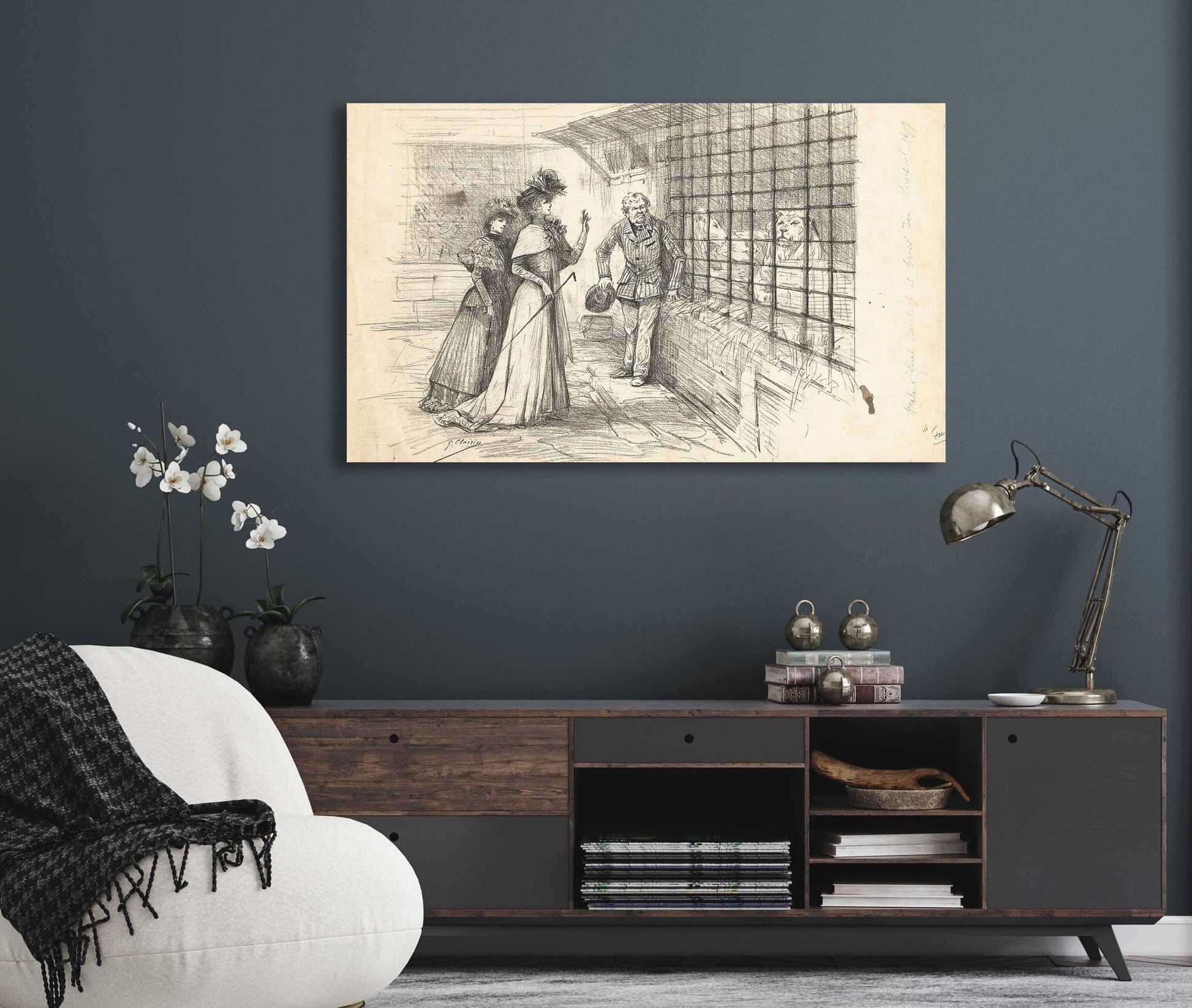 12" x 12" / Canvas Wrap Scenes Of Sarah Bernhardts Life  by Georges Jules Victor Clairin