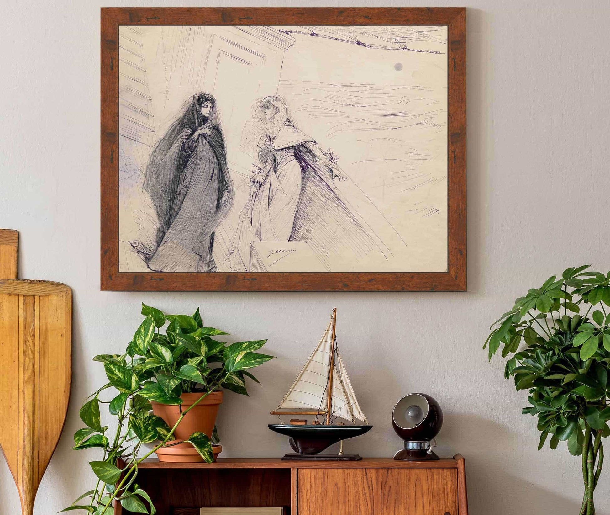 12" x 12" / Canvas Wrap Scenes Of Sarah Bernhardts Life  by Georges Jules Victor Clairin