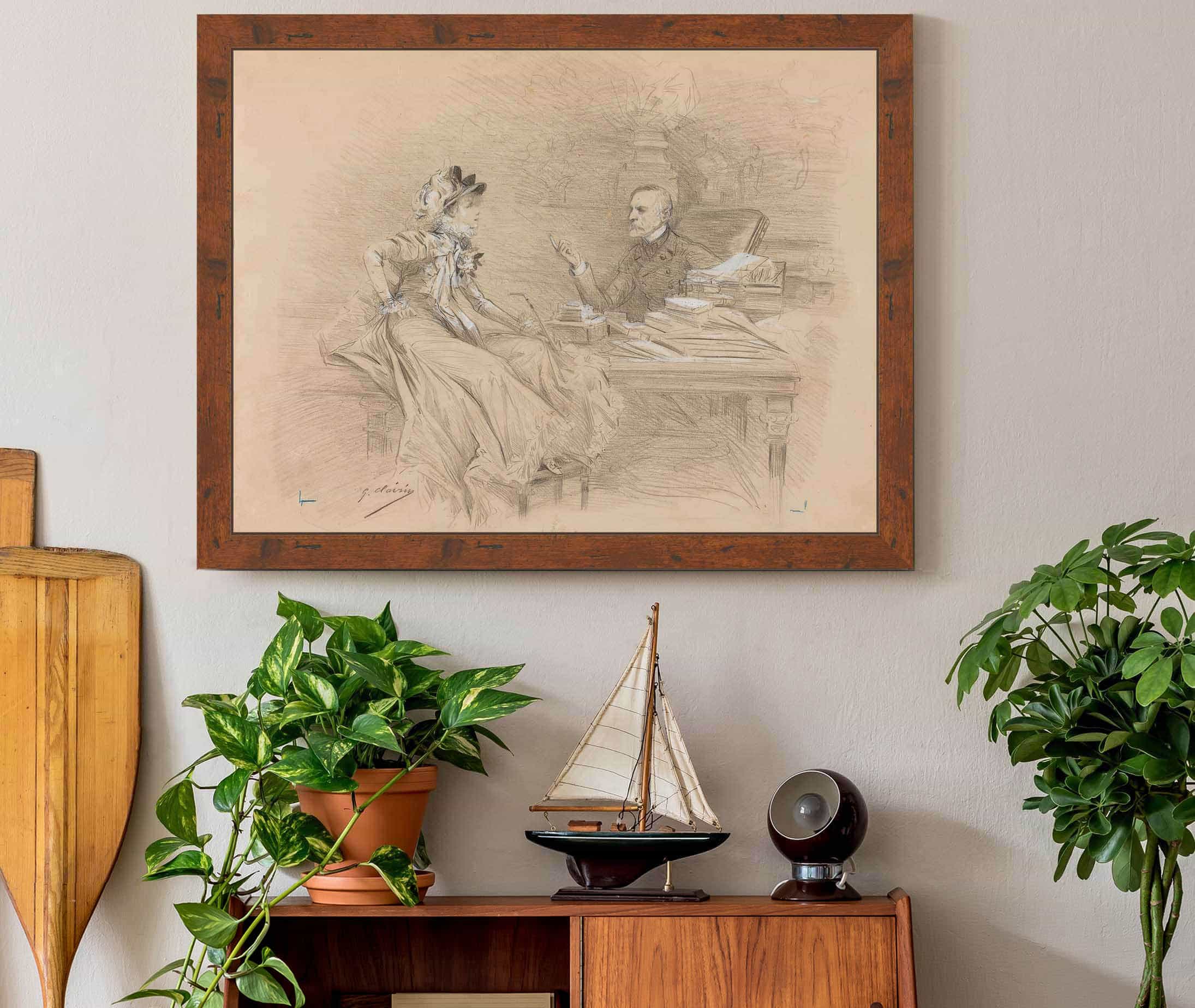 12" x 12" / Canvas Wrap Scenes Of Sarah Bernhardts Life  by Georges Jules Victor Clairin