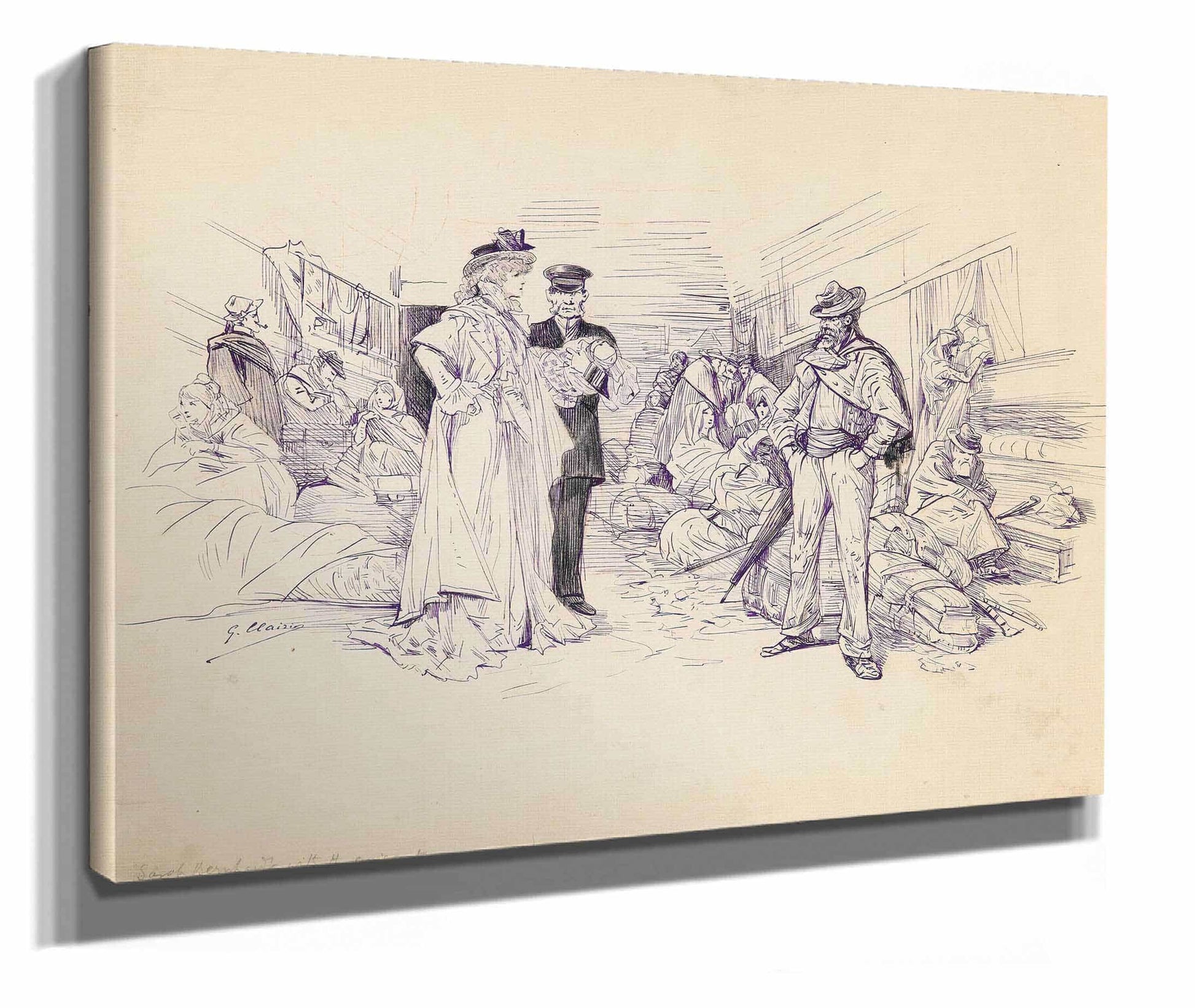12" x 12" / Canvas Wrap Scenes Of Sarah Bernhardts Life  by Georges Jules Victor Clairin