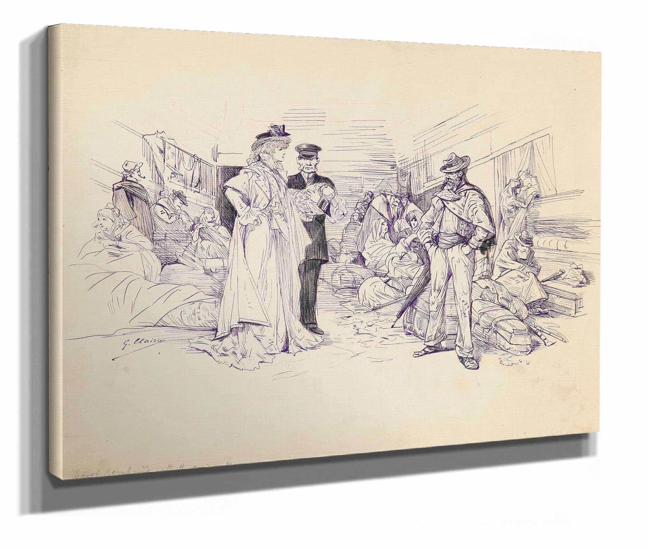 12" x 12" / Canvas Wrap Scenes Of Sarah Bernhardts Life  by Georges Jules Victor Clairin