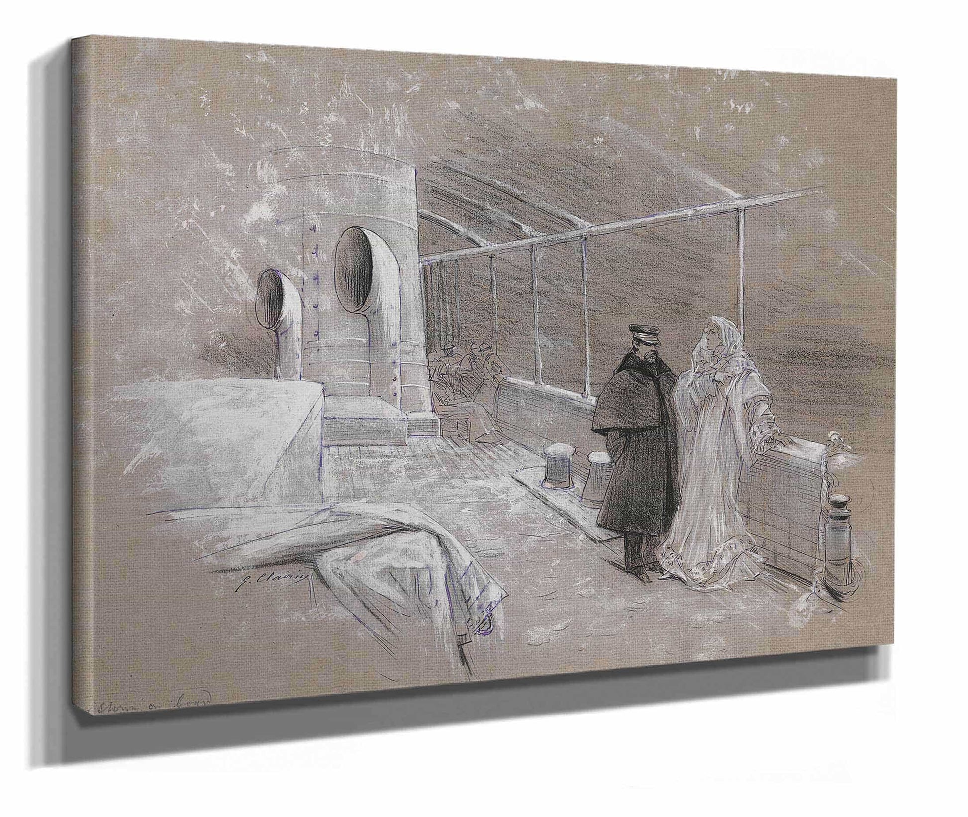 12" x 12" / Canvas Wrap Scenes Of Sarah Bernhardts Life  by Georges Jules Victor Clairin