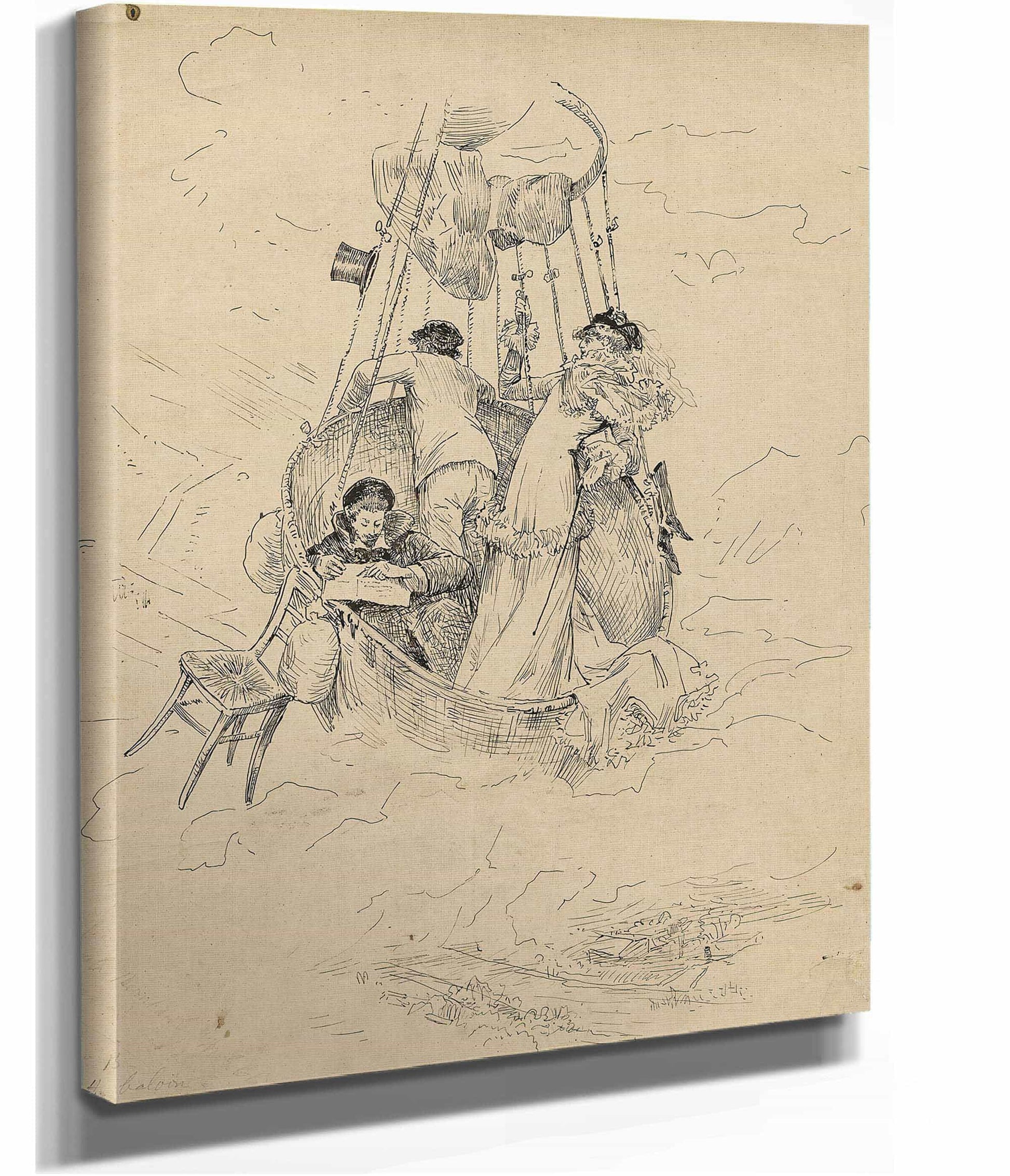 12" x 12" / Canvas Wrap Scenes Of Sarah Bernhardts Life  by Georges Jules Victor Clairin