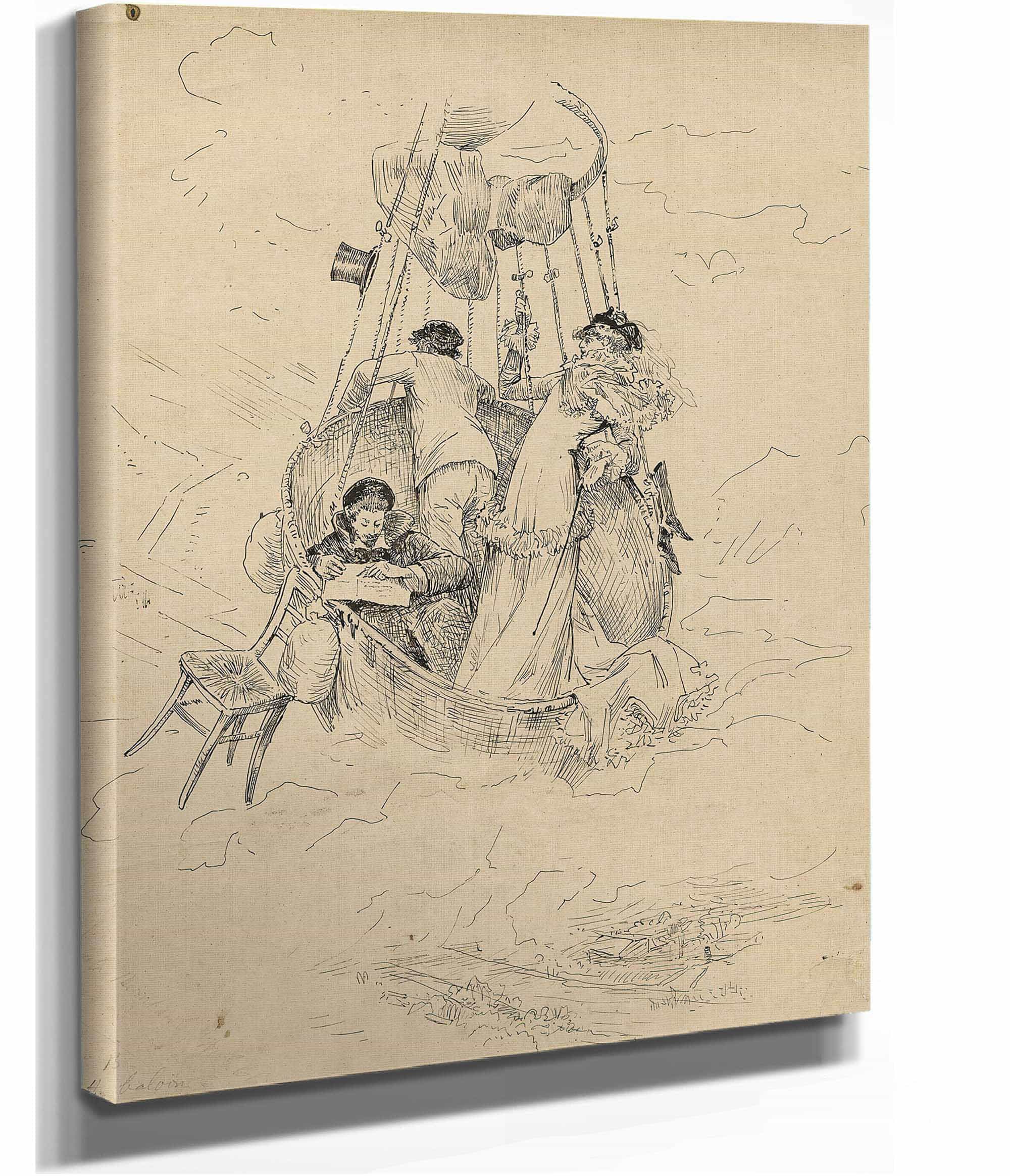 12" x 12" / Canvas Wrap Scenes Of Sarah Bernhardts Life  by Georges Jules Victor Clairin