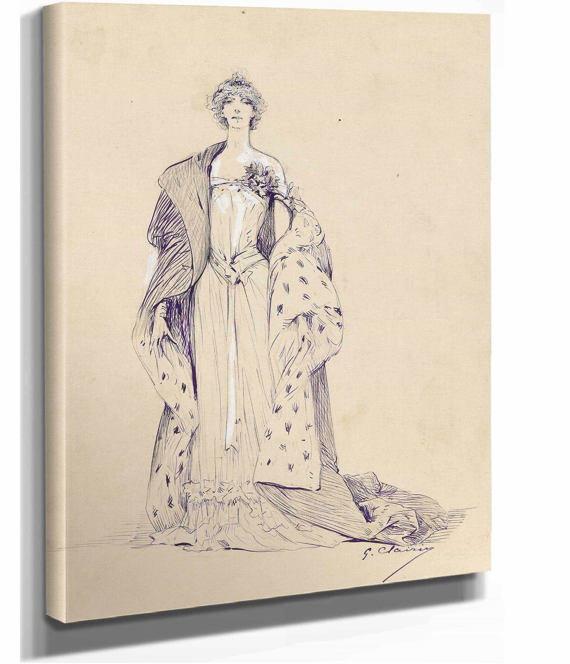 12" x 12" / Canvas Wrap Scenes Of Sarah Bernhardts Life  by Georges Jules Victor Clairin