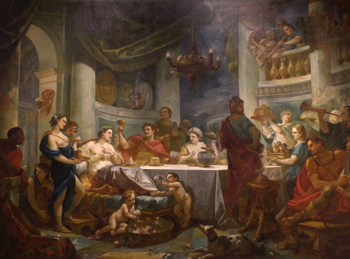 18" x 24" / Canvas Wrap Le Repas De Cleopatre Et De Marc Antoine by Charles Joseph Natoire