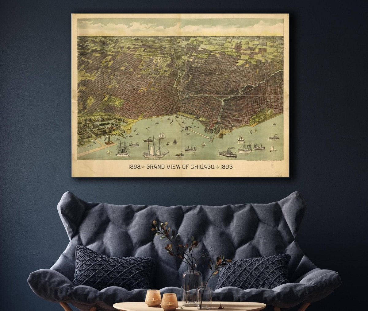 1893 Grand View Of Chicago State of Illinois