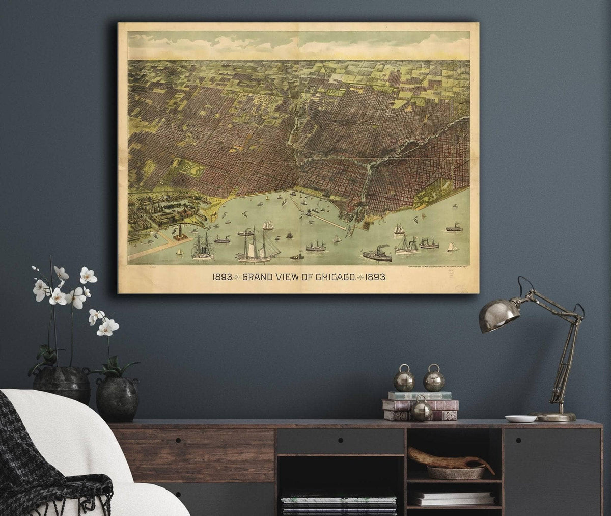 1893 Grand View Of Chicago State of Illinois