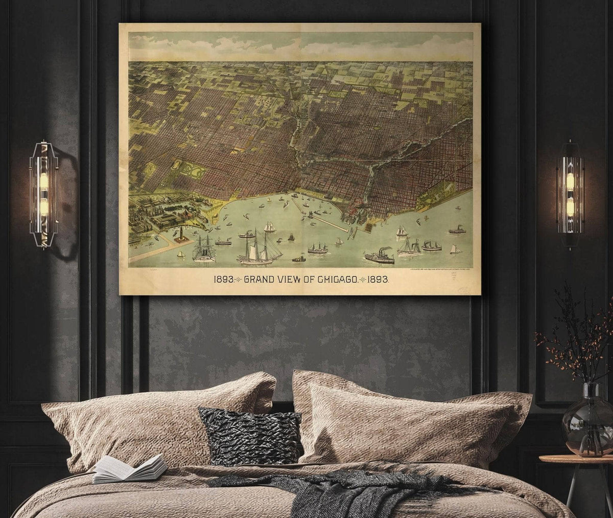 1893 Grand View Of Chicago State of Illinois