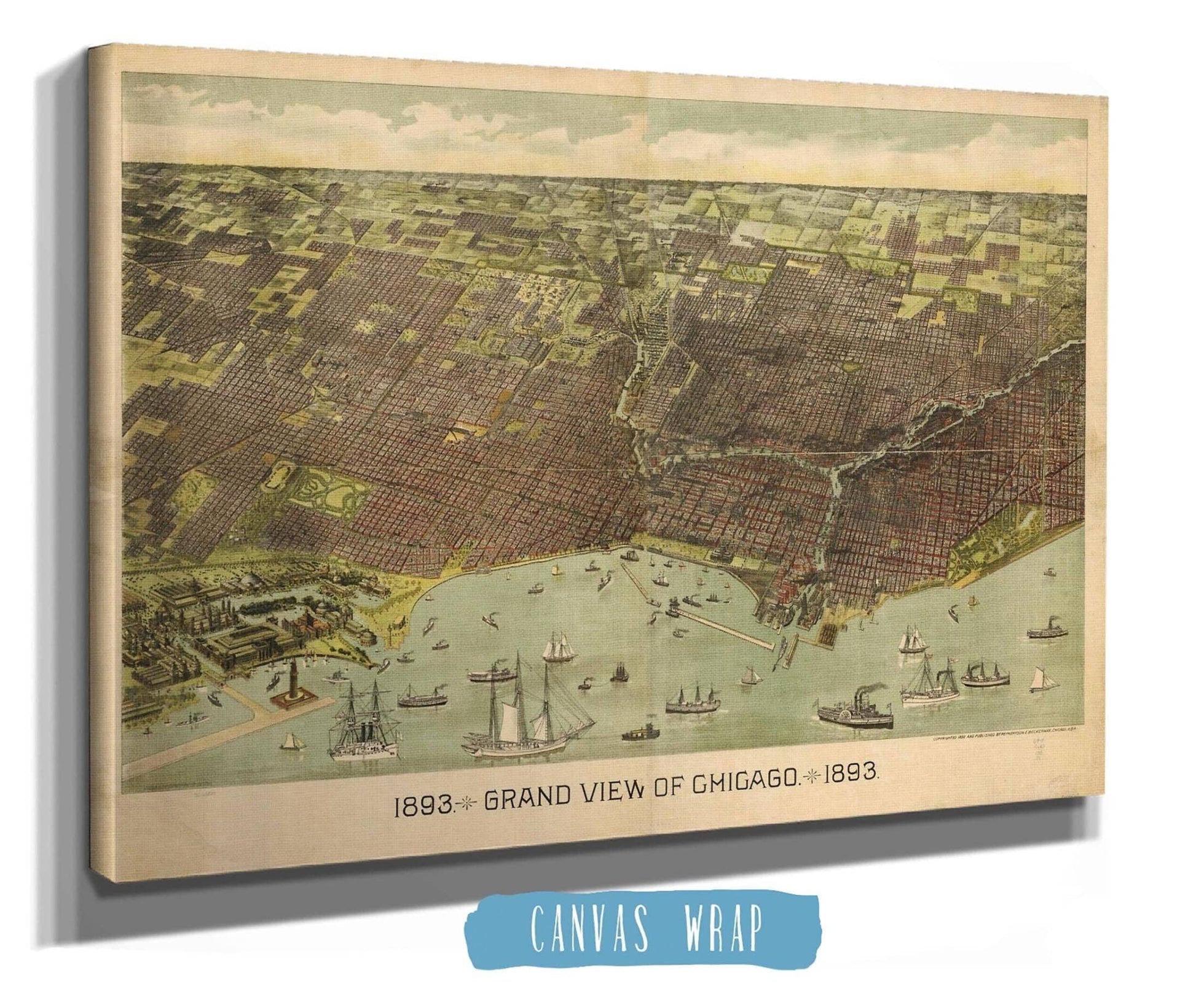 1893 Grand View Of Chicago State of Illinois