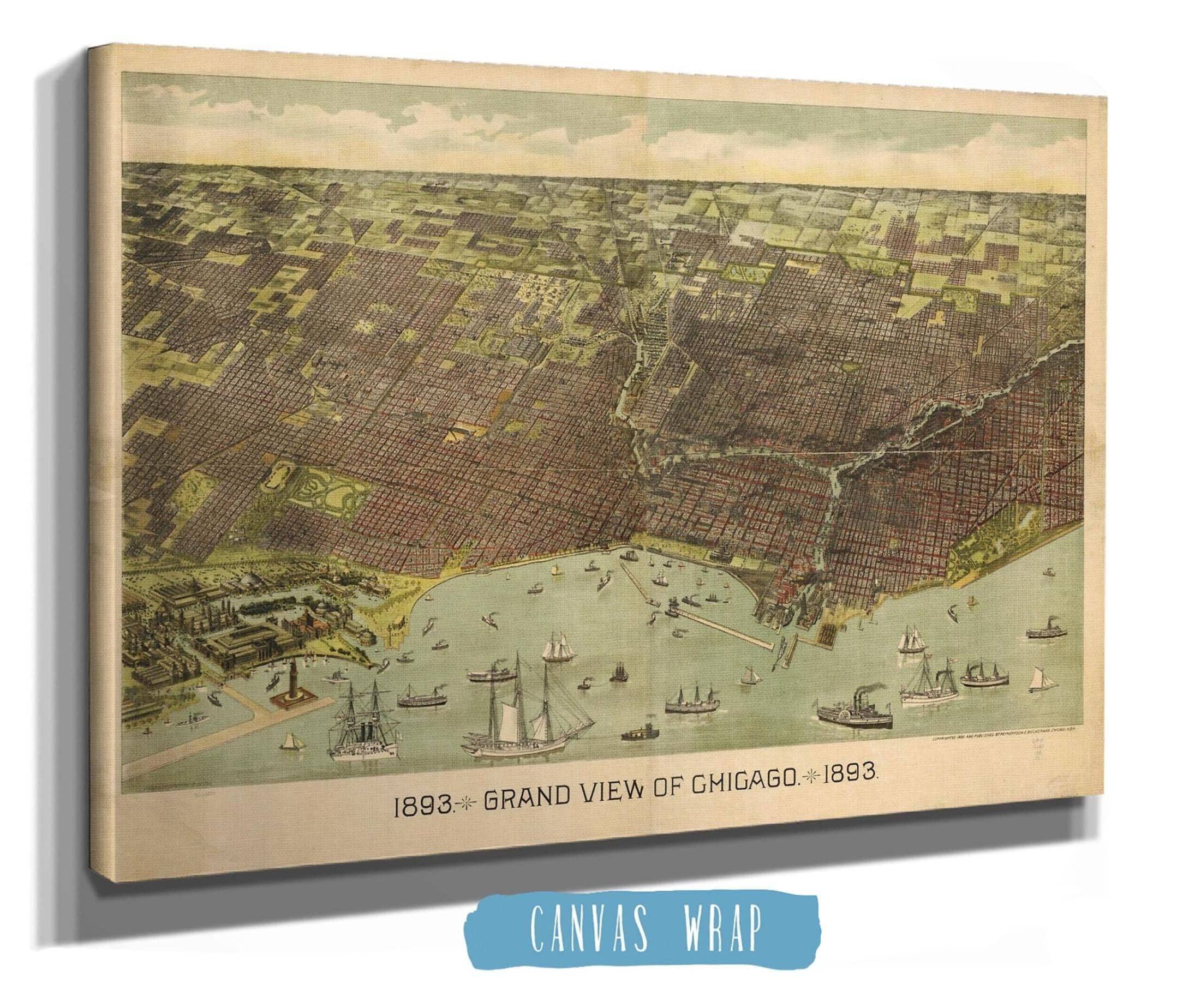 1893 Grand View Of Chicago State of Illinois
