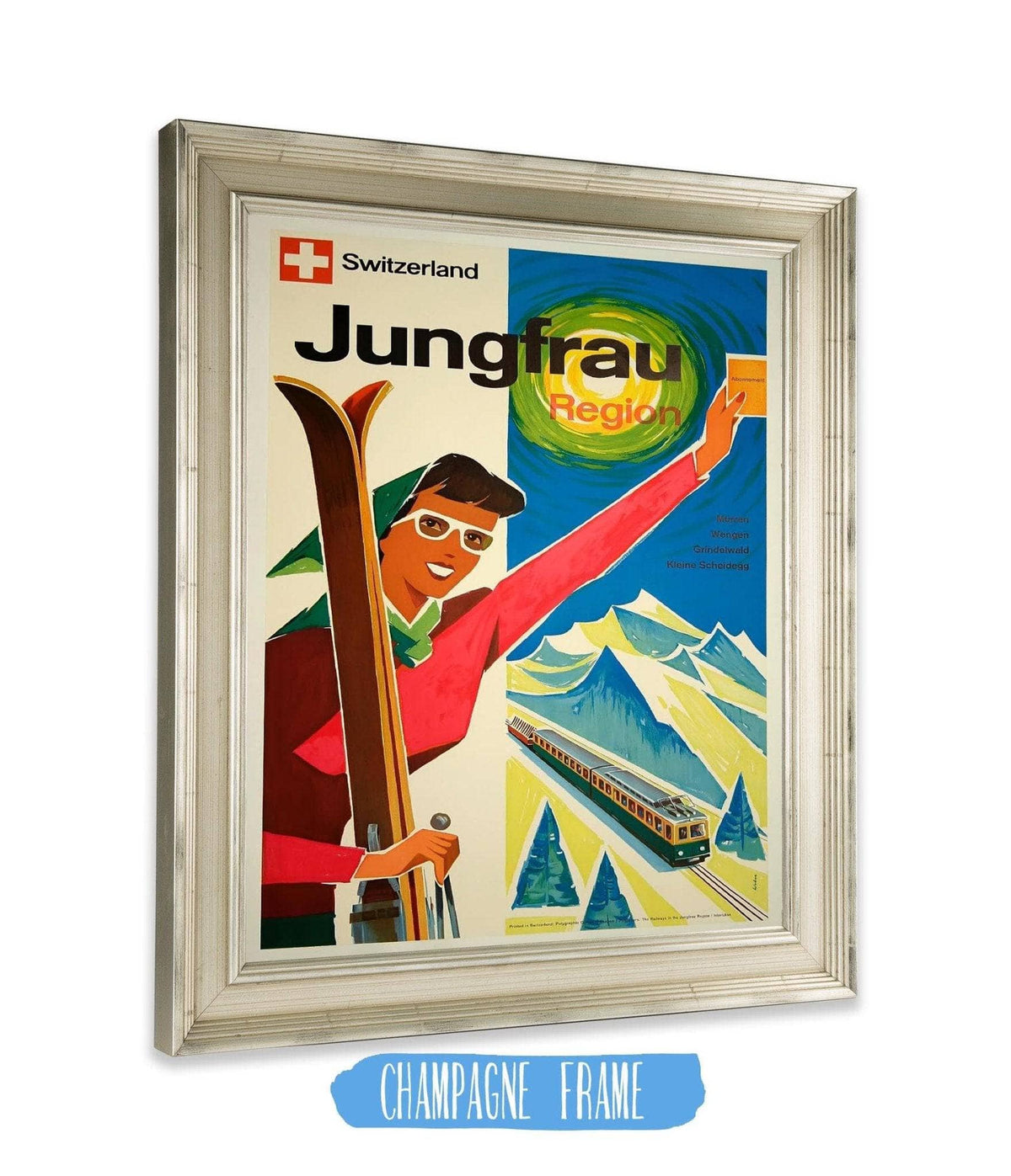 1950's Skiing Vacation Holiday Switzerland Jungfrau Region, Skiing
