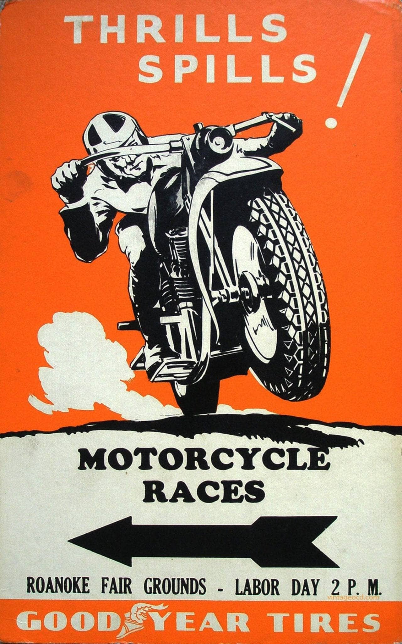 1950s Roanoke Thrills Spills Motorcycle Races