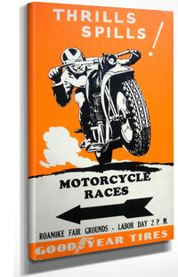 1950s Roanoke Thrills Spills Motorcycle Races