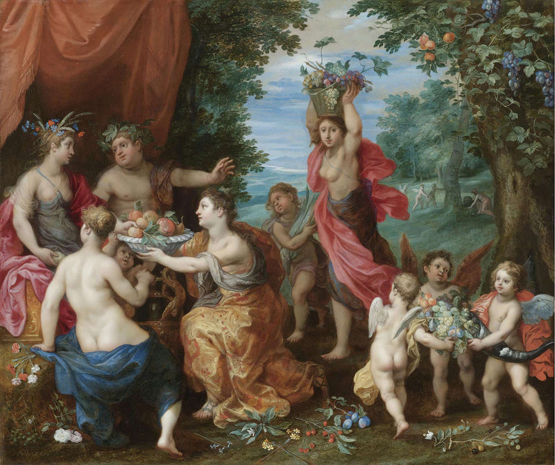 A Bacchanal With Ceres Bacchus And Venus by Jan Brueghel The Younger