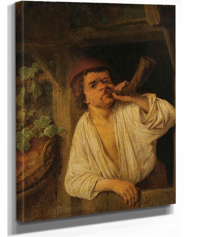 A Baker Sounding His Horn by Adriaen Van Ostade