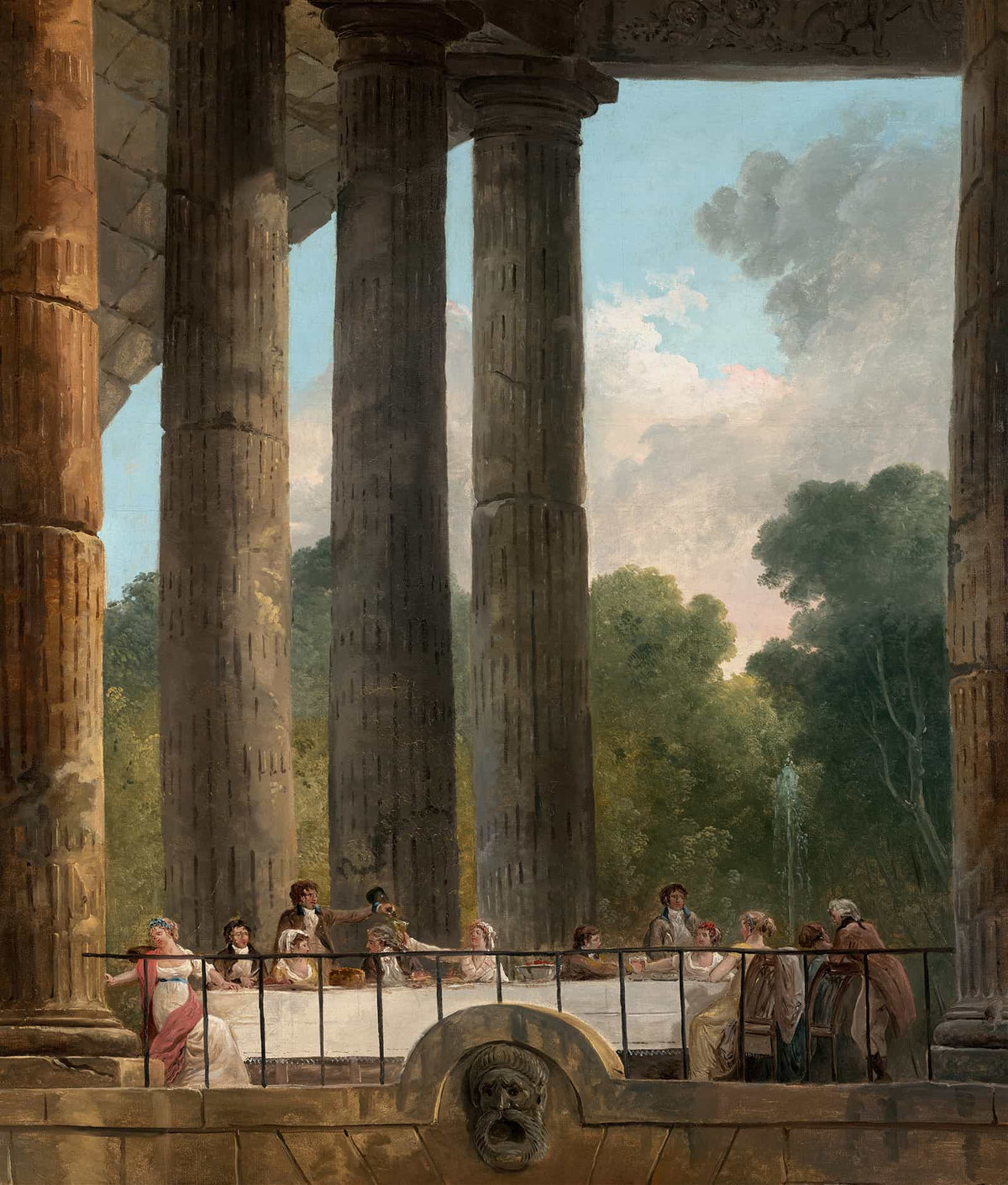 A Banquet In The Ruins Of A Temple by Hubert Robert
