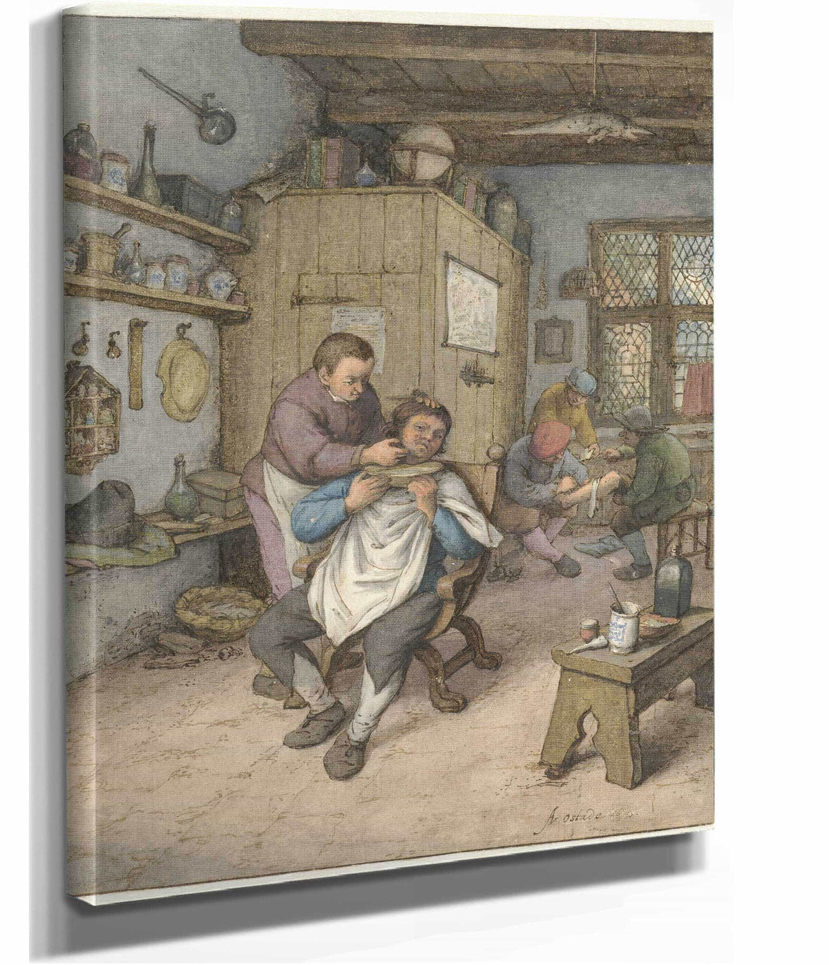 A Barbershop by Adriaen Van Ostade