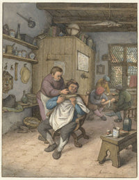 A Barbershop by Adriaen Van Ostade
