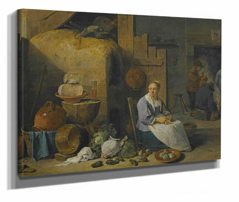 A Barn Interior With A Maid Preparing Vegetables by David Teniers The Younger