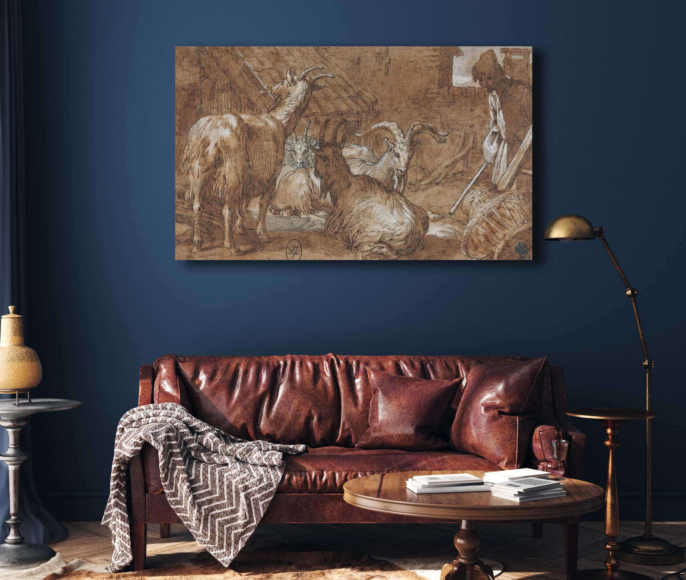 A Barnyard With Goats And A Goatherd By Abraham Bloemaert