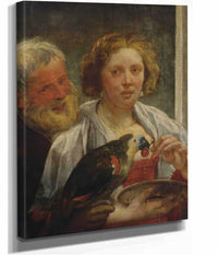 A Bearded Man And A Woman With A Parrot Unrequited Love by Jacob Jordaens
