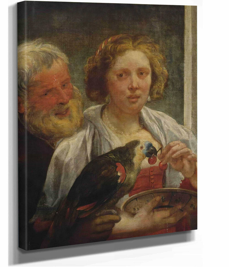 A Bearded Man And A Woman With A Parrot Unrequited Love by Jacob Jordaens