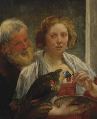 A Bearded Man And A Woman With A Parrot Unrequited Love by Jacob Jordaens