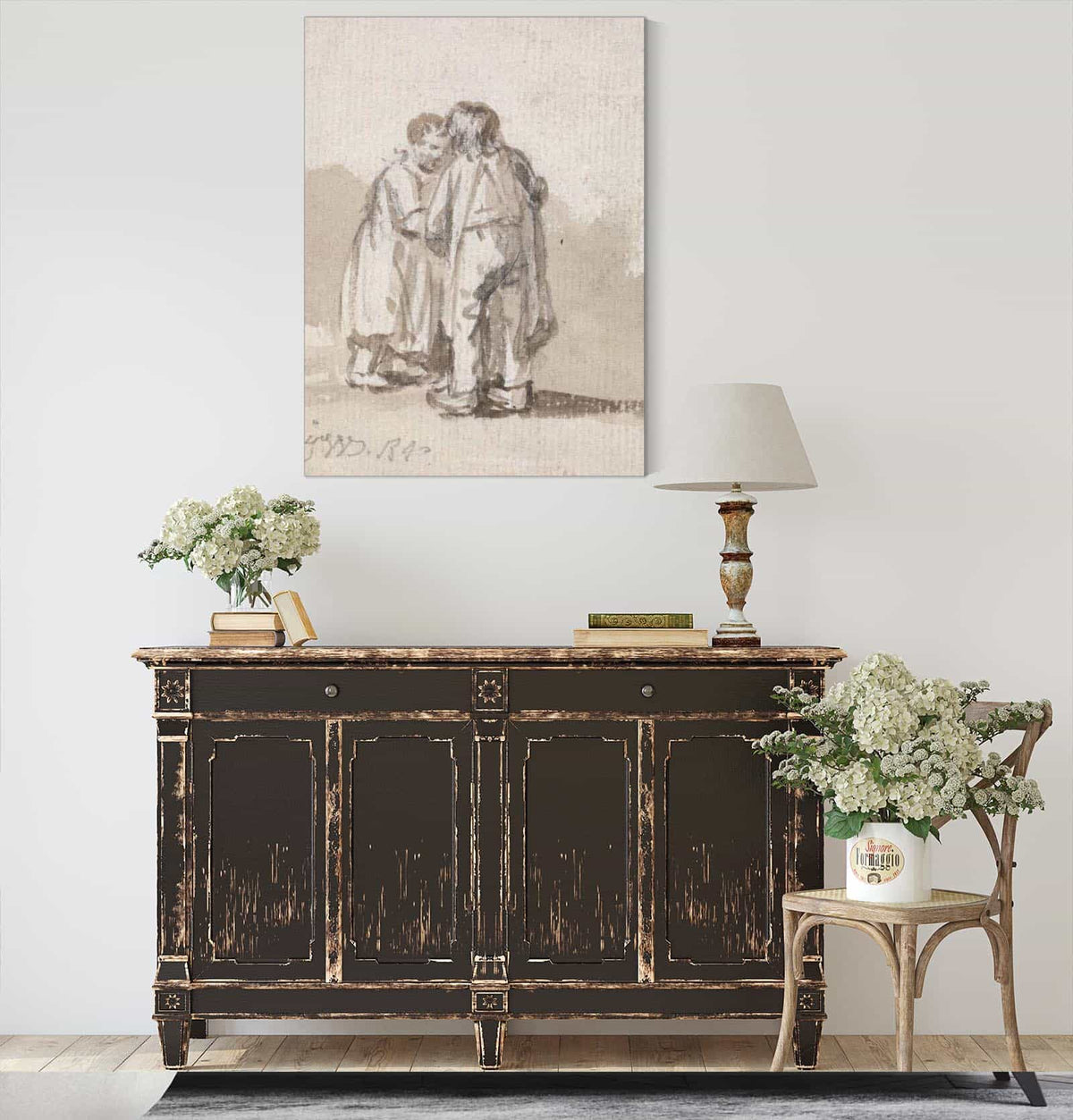 A Boy And Girl Conversing by James Ward