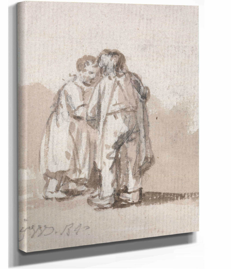 A Boy And Girl Conversing by James Ward