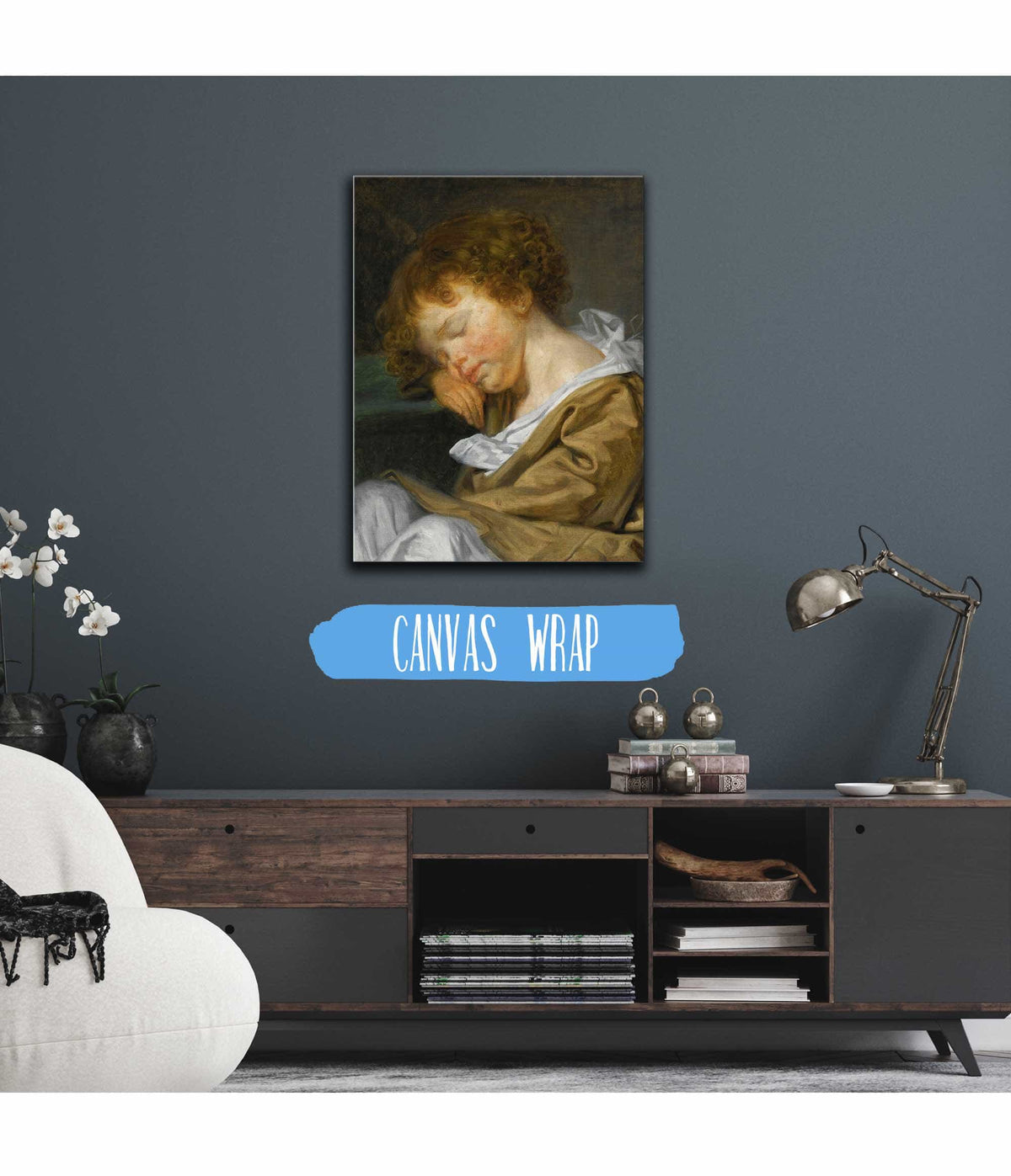 A Boy Asleep On A Table by Jean Baptiste Greuze