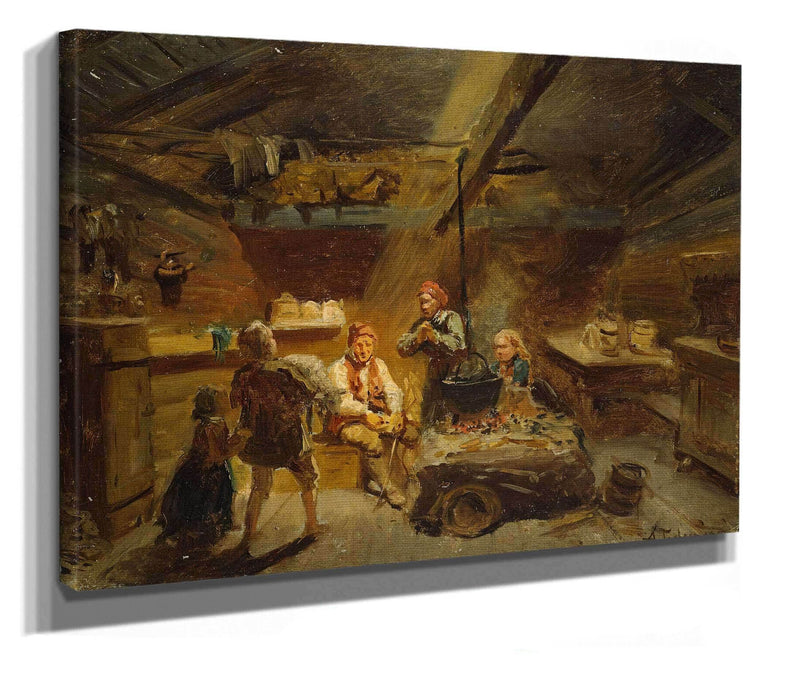 A Boy Bringing Home A Sick Lamb by Adolph Tidemand