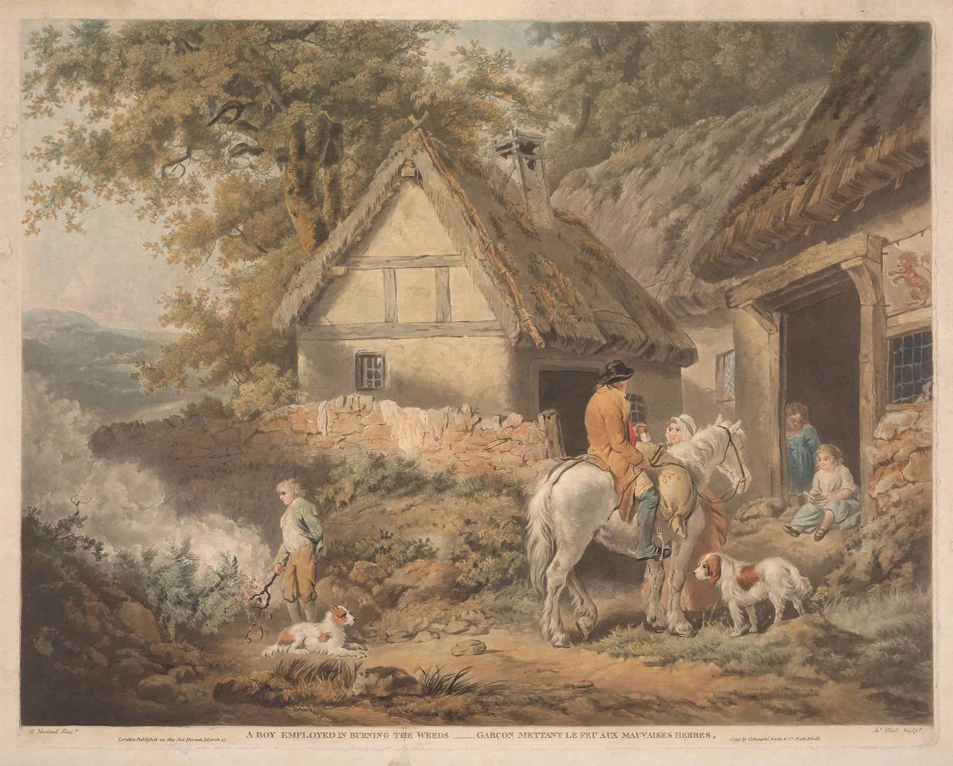 A Boy Employed In Burning Weeds by James Ward