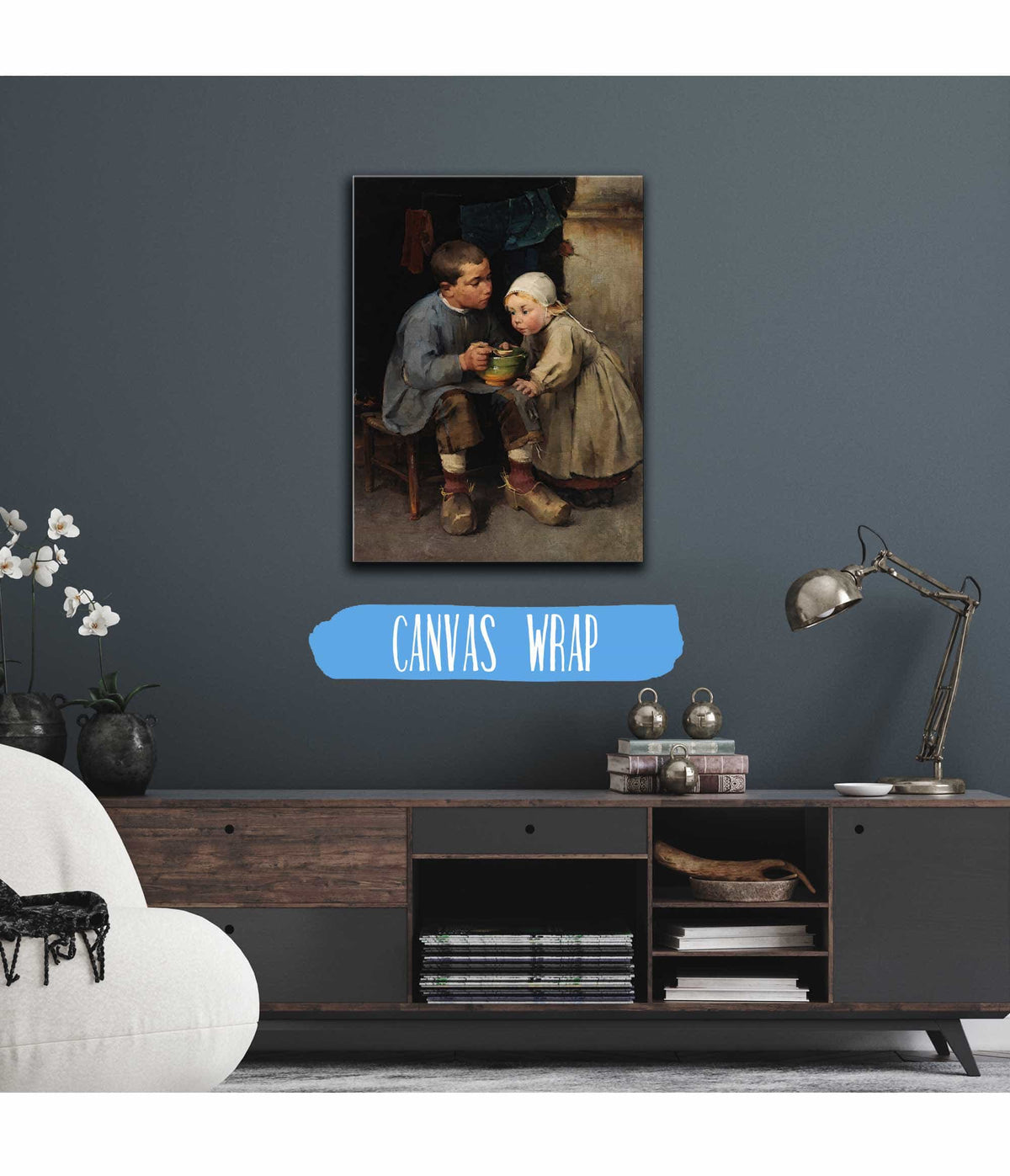 A Boy Feeding His Little Sister by Helene Schjerfbeck