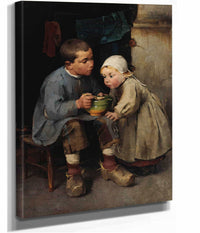 A Boy Feeding His Little Sister by Helene Schjerfbeck