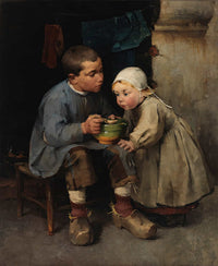 A Boy Feeding His Little Sister by Helene Schjerfbeck