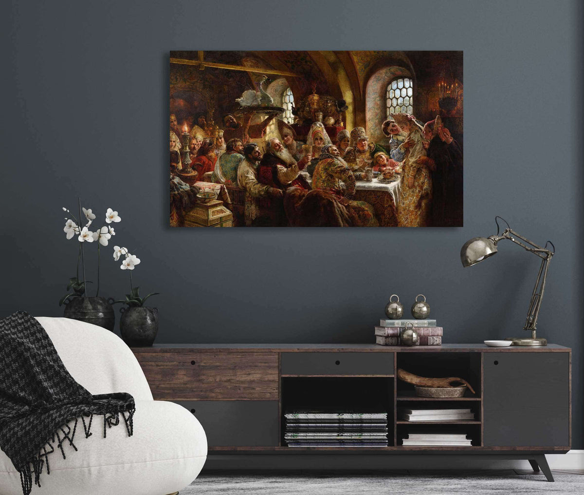 A Boyar Wedding Feast by Konstantin Egorovich Makovsky