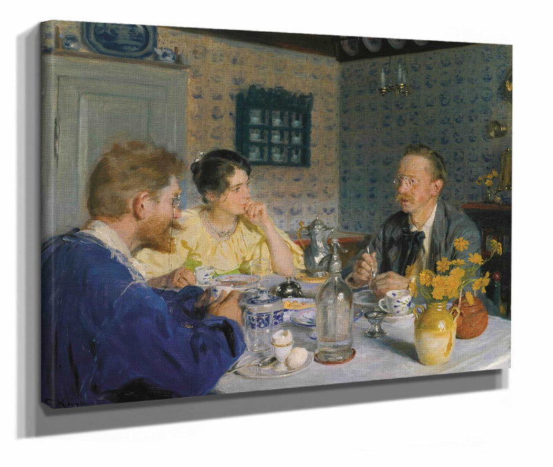 A Breakfast The Artist His Wife And The Writer Otto Benzon by Peder Severin Kroyer