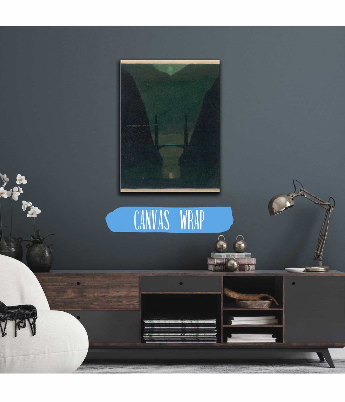 A Bridge In A Mountainous Landscape   by Herbert Crowley